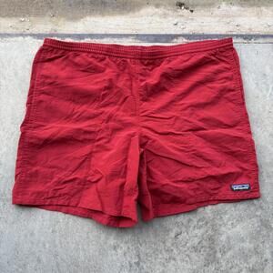 Patagonia Baggies Shorts Mens Sz Large 6" Inseam Red Lined Pull On Nylon